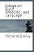 Essays on Style, Rhetoric, and Language