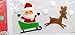 Christmas Gel Window Clings ~Santa in Sleigh with Reindeer & Snowflakes (1 Sheet, 12 Clings)