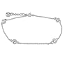 Sterling Silver Anklet Cubic Zirconia CZ By-The-Yard Chain - Ideal Gift For Mother, For Her, Birthday, Anniversary, Bridal, Wedding, Engagement