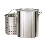 Bayou Classic 1162 162-Qt. Stainless Steel Stockpot with Boil Basket
