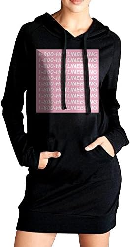 Women Drake 1 800 Hotline Bling Album Pink Long Pullover Dress Hoodie