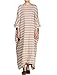 Mordenmiss Women's Cotton Linen Dress Stripes Plus Size Dresses Style 1-Large Khaki