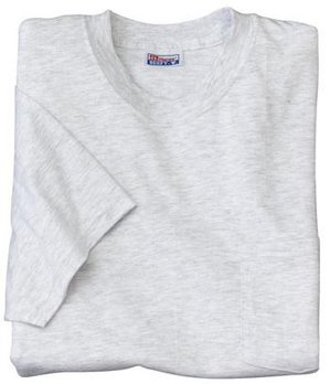 NEW Hanes Beefy-T - 100% Cotton T-Shirt with Pocket Ash-XL