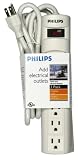 Philips GS62P 6-Outlet Power Strip with 3-Foot Cord (2-Pack)