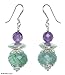 Amethyst and fluorite earrings, title=
