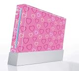 Pink Hearts Decorative Protector Skin Decal Sticker for Nintendo Wii Console