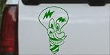 8in X 5in Dark Green -- Electrician Light Bulb Business Car Window Wall Laptop Decal Sticker