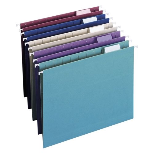 Smead Hanging Folder, Letter, 1/5 Cut Tab, Assorted Colors, 25 per Box (64056)