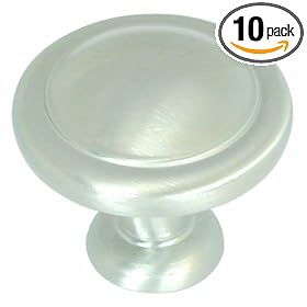 Amerock TPK1387-G10 Reflections Knob 10-Pack Solid Brass Satin Nickel, 1-1 4-Inch Diameter by Amerock