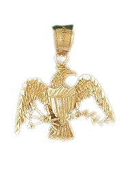 Dazzlers Solid Eagle Charm Pendant 14k Gold Available in three colors from jewelsberry (weights: 3.6 grams only)