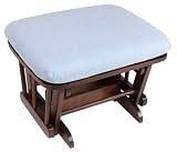 Glider Ottoman - Cherry Finish/Blue Mint Fabric