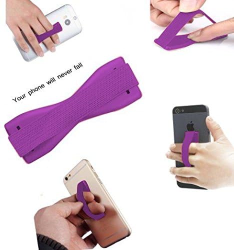 ONX3 (Purple) Vivo Y55L Universal Anti-Slip Elastic Finger Mobile Phone Grip Holder With Strong Adhesive
