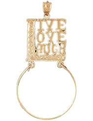 Dazzlers Solid 14k Gold Live Love Laugh Charm Holder Charm Pendant Available in three colors from jewelsberry (weights: 2.6 grams only)