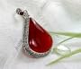 Completely Handmade - Designer Sterling Silver Semi-Translucent Carnelian Pendant