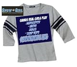 SnowGirl Women Blue Varsity 3/4 Race Shirt - BlueGames snowmobile clothing