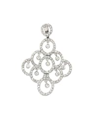 Ladies 14K White Gold 1.68Ct Round Cut Diamond Designer Charm Pendant 4.8Gr