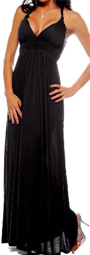 Maxi Boho Black Summer Halter Celeb Beach Party Dress