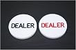 DEALER BUTTON, Black or Red font, plastic
