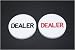 DEALER BUTTON, Black or Red font, plastic