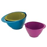 Precidio #9841L34-AM107 Color Set of 3 Mixing Bowls (2L, 1.5L, 1L, Multi Colors)