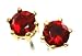 Gorgeous 24K Yellow Gold Layered (GL) Cubic Zirconia ROUND Stud/Post Birthstone Earrings ~ Lifetime Guarantee, July - Ruby (47)