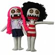 Zombie Schoolgirl and Boyfriend Cloth /Canvas Rag Doll Pair