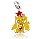 Sterling Silver Lady with Heart and Star Charm