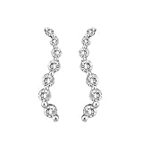 14K White Gold 1/2 ct. Diamond Journey of Love Curve Earrings