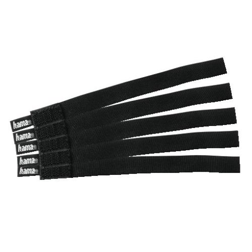 Hama Klett-Kabelbinder-Set; 5 Stück; schwarz