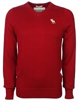 Abercrombie & Fitch Mens Sweater V-Neck Red
