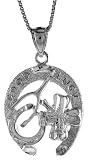 Sterling Silver 1 (25 mm) Diamond Cut Good Luck Pendant