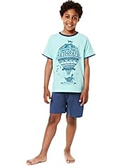 Autograph Pure Cotton Baloon Print Short Pyjamas