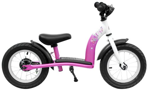 bike*star 30.5cm (12 Inch) Kids Learner Balance Beginner Run Bike Classic - Pink & White