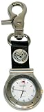 Clip-on Bag Golf Watch (Silver/Black Leather Strap)