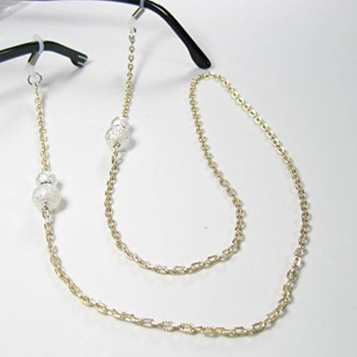 Super Lightweight Aluminum Alloy Golden Chain with Frosted Pearl Sunglasses Eyewear Chain Strap Cord Holder