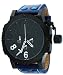 Adee Kaye #AK7220-MIPB21 Men's Black IP Oversized Chronograph Watch