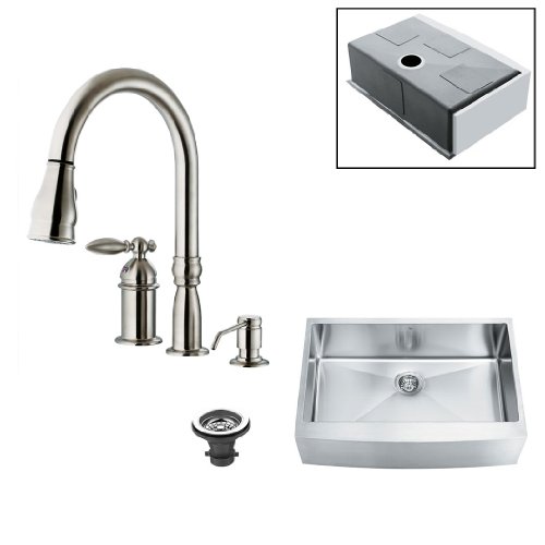 Vigo Industries VG14017 Stainless Steel Apron Front Kitchen Sink, Steel