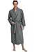 Alexander Del Rossa Mens Lightweight Cotton Robe, XL Steel Gray with Black Piping (A0715STLXL)