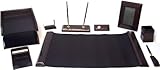 Majestic Goods Office Supply Synthetic Leather Desk Set, Black 9 Piece (W513)
