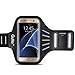 Galaxy S7 Edge Armband, Gulito Armband for Galaxy S7 Edge- Lightweight & Adjustable with Key Holder & Card Slot, Ideal for Workout, Hiking, Jogging, Gym, Running (Black)