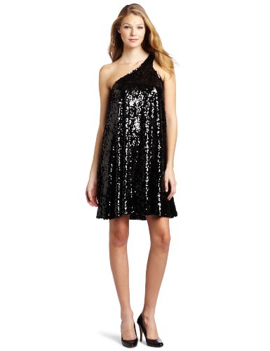HALSTON HERITAGE Women's Sequin Tent Dress, Black, 2