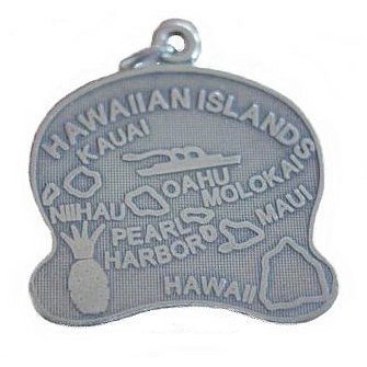 Hawaiian Jewelry Hawaiian Islands Silver Charm Pendant