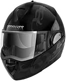 SHARK EVOLINE-2 ABSOLUTE BLACK/SILVER HELMET! MED/MD