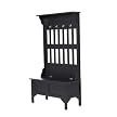Hall Tree and Storage Bench - Black