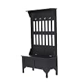 Hall Tree and Storage Bench - Black