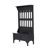 Hall Tree and Storage Bench - Black