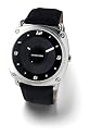 Lambretta Brunori, Large Stainless Steel Mens Black Dial with Black Leather Strap Watch