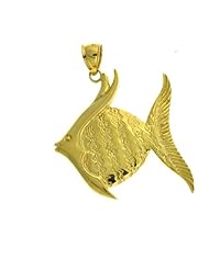 Dazzlers Solid 14 karats Gold Angelfish Charm Pendant available in three colors from jewelsberry (weights: 6.5 grams only)