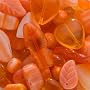 Czech Glass Bead Mix Assorted Shapes Warm Orange (2 Ounce)