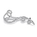 Jewelry : Sensuous Glamour: Sterling Silver Swirling Ribbon Pin Brooch with CZ Diamonds